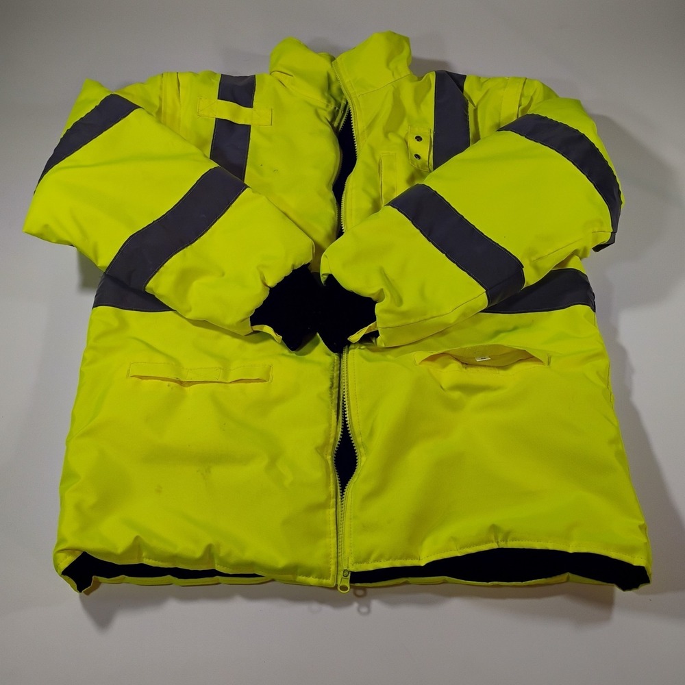 HI-Vis Men's Medium Quilted  Jacket/Vest Removable Sleeves Unbranded